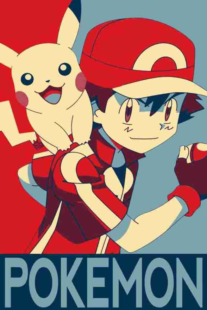 Pokemon Pikachu Ash Ketchum Movies Wallpaper Wallart Canvas Poster Print Wall Decor Woodymood Size: 20 H x 40'' W x 0.1'' D, Format: Wrapped Canvas