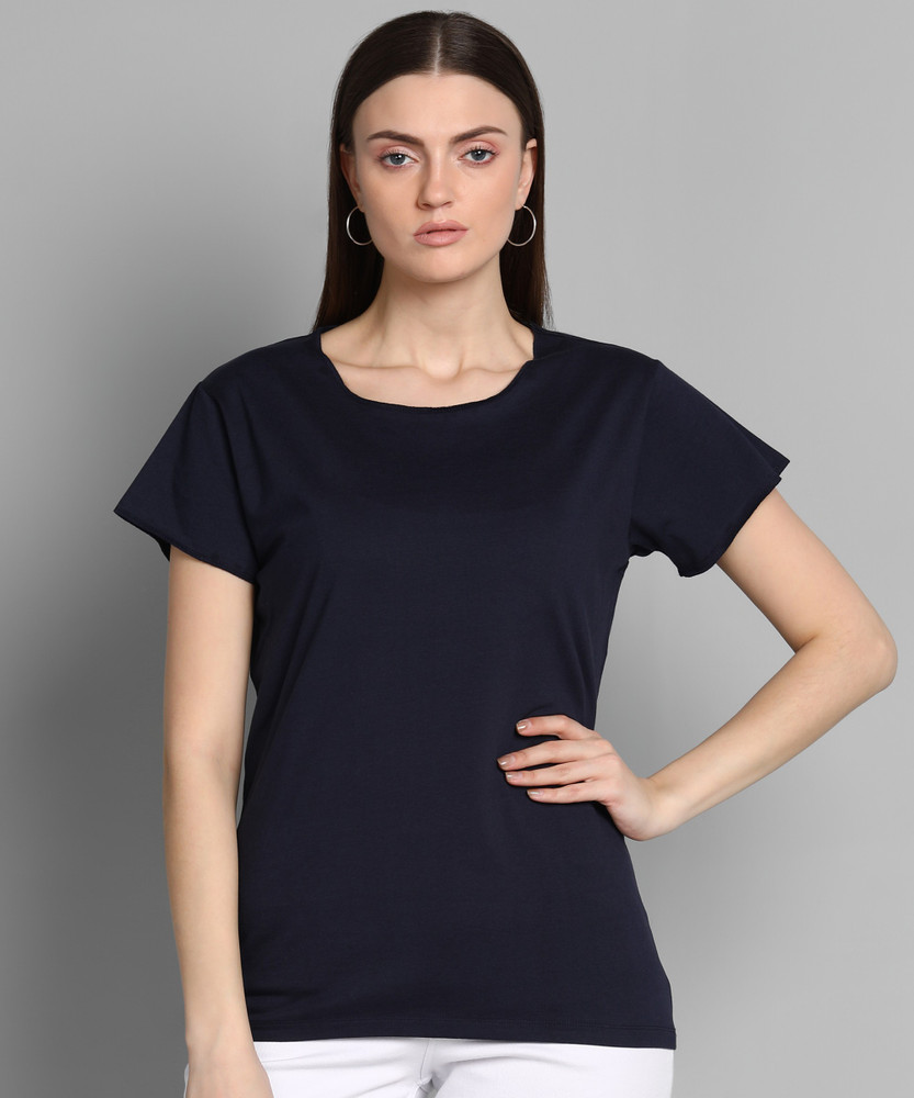 YFB Solid Women Round Neck Blue T Shirt Buy YFB Solid Women Round Neck Blue T Shirt Online at Best Prices in India Flipkart