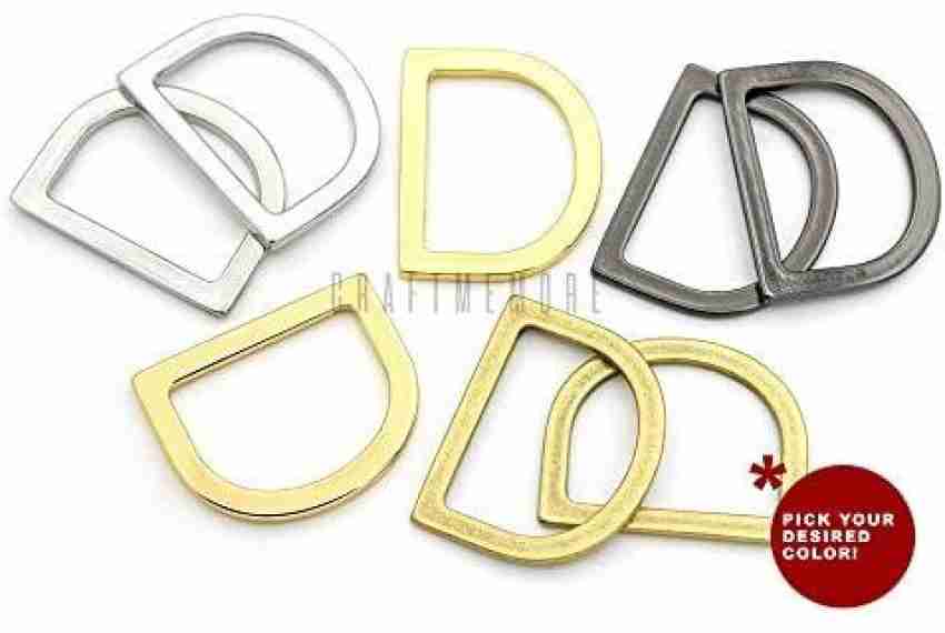 Craftmemore 3/4 or 1 Flat D-Rings Purse Loop Flat Metal D-Ring