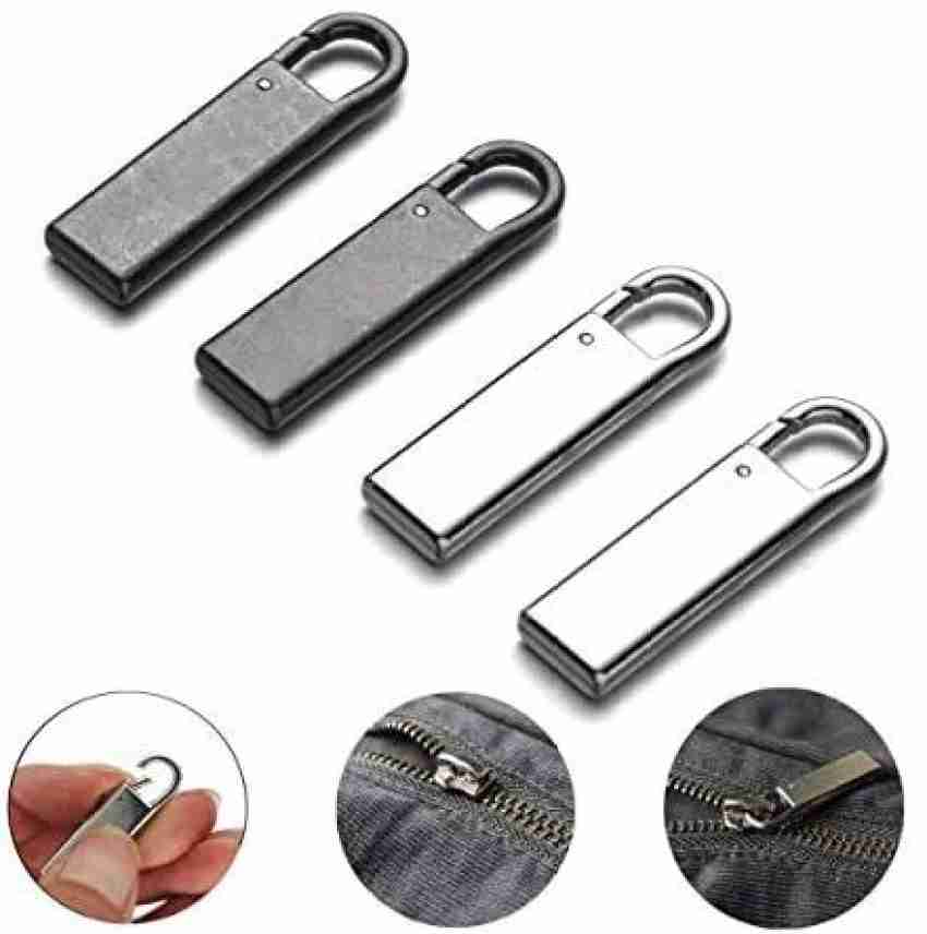 12 Pieces Zipper Pull Replacement Zipper Repair Kit Zipper Slider Pull Tab Universal Zipper Fixer Metal Zipper Head for Suitcases Coat Boots Jacket