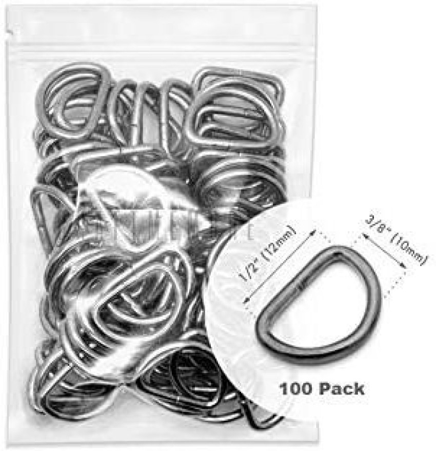 Craftmemore 100 Pack 1/2 Inch Metal D-Rings Non Welded Dee Ring for Bag  Landyard DIY Craft Accessories (Gunmetal) - 100 Pack 1/2 Inch Metal D-Rings  Non Welded Dee Ring for Bag Landyard