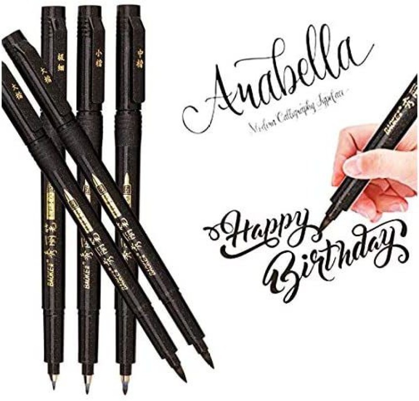 Calligraphy Pen Hand Lettering Pens Brush Black Ink Writing Drawing Art  Marker
