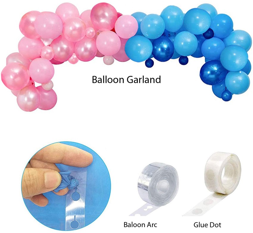 Boy Or Girl Gender Reveal Party Decoration Set,&Balloons Arch Garland  Kit,Foil Balloons,Curtains,Paper tassel Garland,Balloon decoration  tools,For