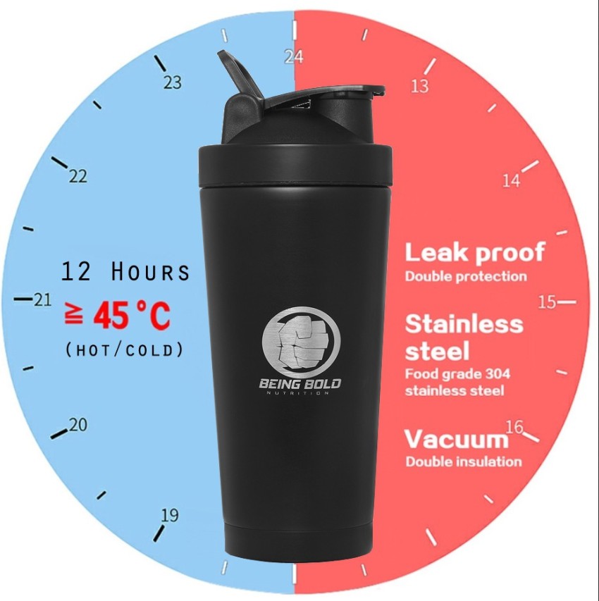 Multicolor Steel Gym Shaker, Cylindrical, Capacity: 750 mL