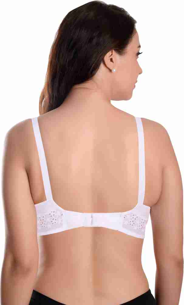 Buy Featherline Women Multicolor Embroidered Pure Cotton Pack of 2 Minimizer  Bra ( 38C ), Embroidered, Full Coverage, Non Padded, Pure Cotton, Everyday, Skin, Black, Minimizer Bra