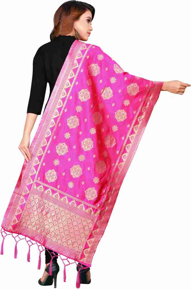 Fabian Fashion Cotton Blend Woven, Embellished Women Dupatta - Buy