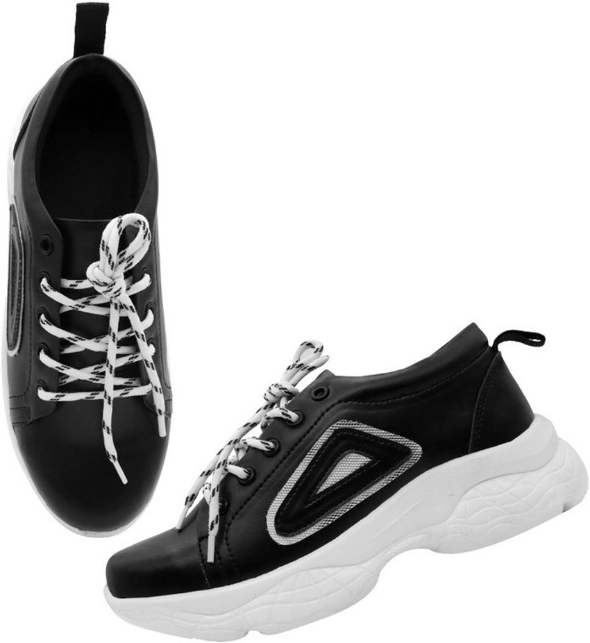 Womens black shoes with sales white soles