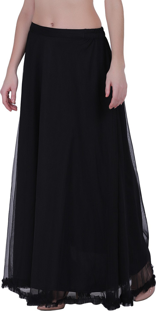 Black net flared skirt online
