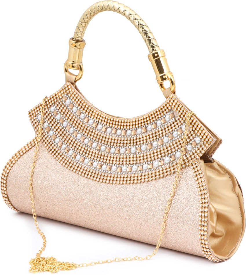 Golden shop colour handbag