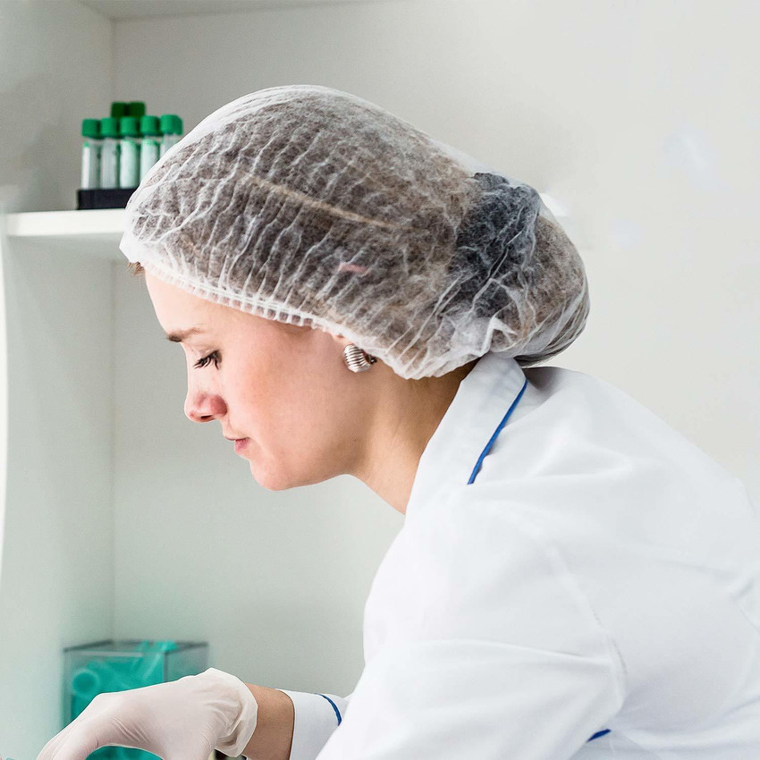 CASE CREATION Disposable Full Head Cover Elastic Bouffant Cap Non