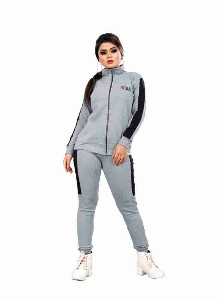 Buy EDRIO Solid Fleece Regular Fit Women's Tracksuit