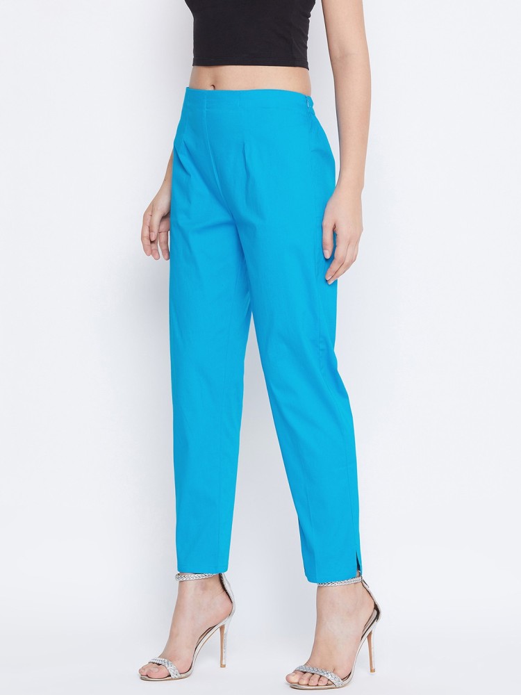 QRious Regular Fit Women Light Blue Trousers  Buy Turquoise QRious  Regular Fit Women Light Blue Trousers Online at Best Prices in India   Flipkartcom