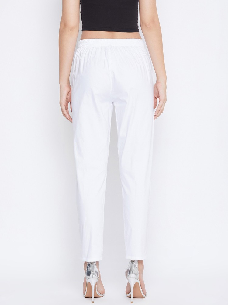 Sajke Regular Fit Women White Trousers  Buy Sajke Regular Fit Women White  Trousers Online at Best Prices in India  Flipkartcom