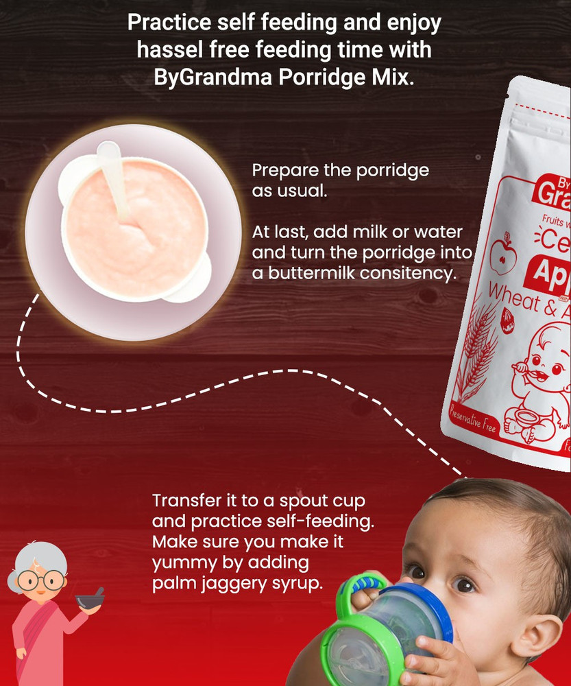 By Grandma Fruits With Sprouted Cereal Mix Sprouted Wheat Apple
