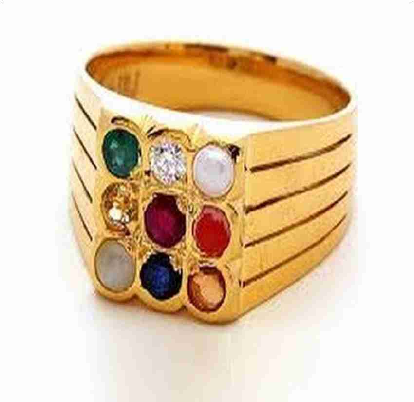 KUNDLI GEMS Navratan Ring Original Navgrah stone 9 Gems Certified Precious stone s Astrological Purpose for unisex Stone Crystal Gold Plated Ring Price in India Buy KUNDLI GEMS Navratan Ring Original ...