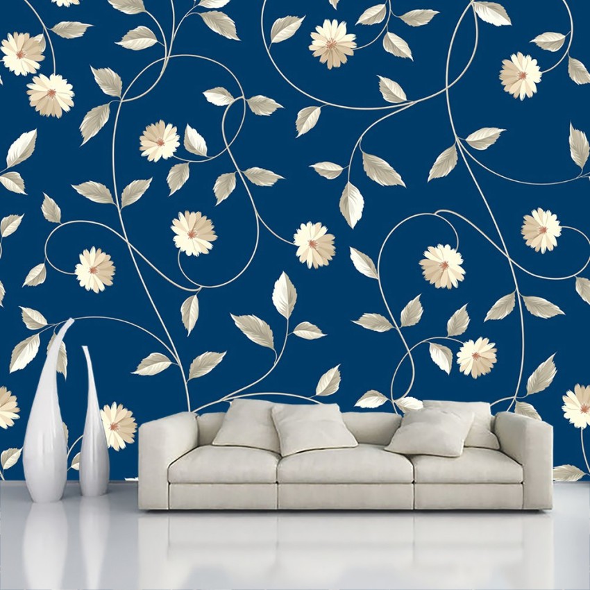 Belgravia Azzurra Floral Wallpaper  Navy Blue 9509  wwwbatleydiycouk