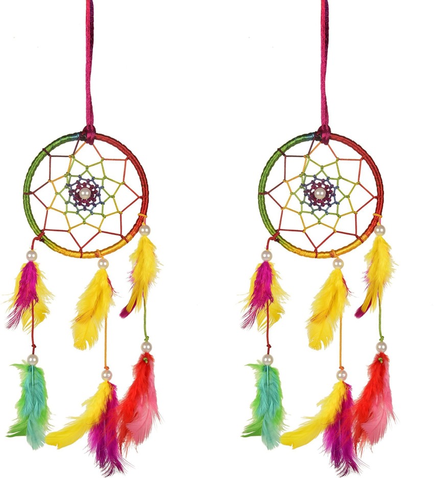 ILU® Dream Catchers Wall Hanging Handmade Beaded Circular Net Decoration  Assorted (Size 16 CM Diameter) : : Home & Kitchen