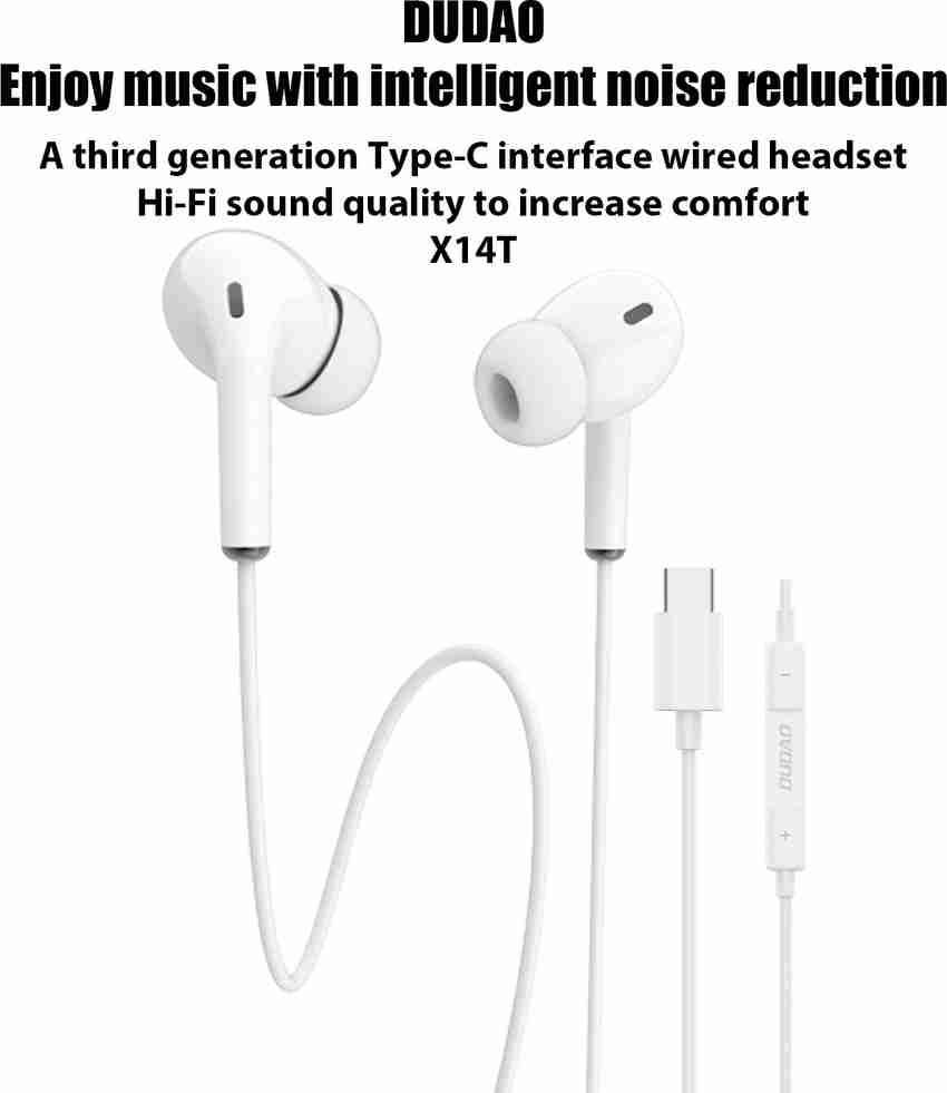 DUDAO X14T HiFi Bass Type c Earphones USB C Headphones Wired
