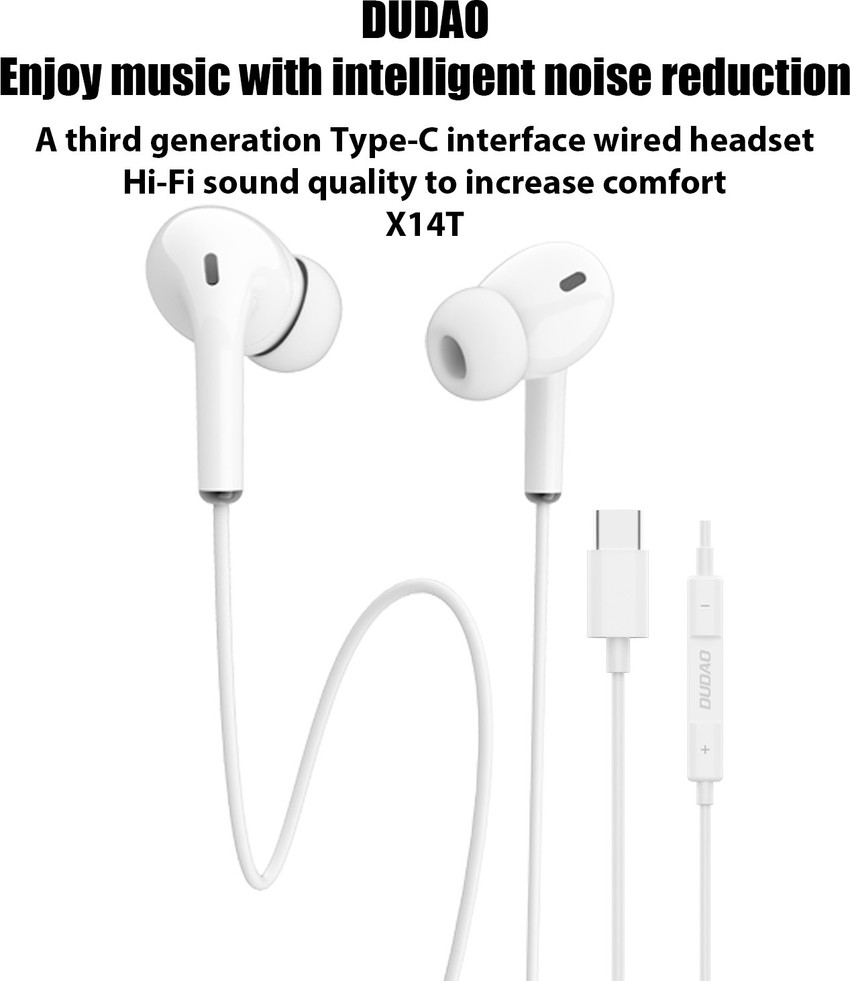 DUDAO X14T HiFi Bass Type c Earphones USB C Headphones Wired