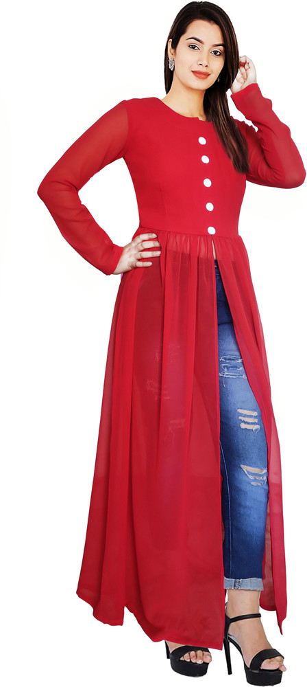 Glitter Fashion Women Solid Frontslit Kurta Buy Glitter Fashion
