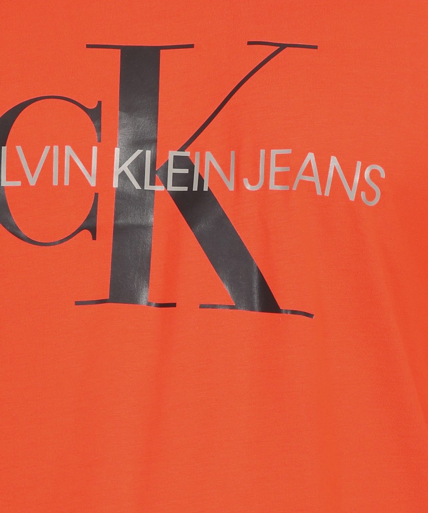Calvin Klein Jeans Printed Women Round Neck Red T-Shirt - Buy Calvin Klein  Jeans Printed Women Round Neck Red T-Shirt Online at Best Prices in India