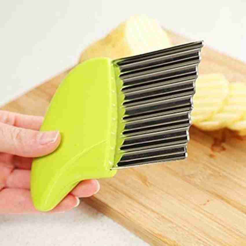 1pc Stainless Steel Potato Chipper, Multifunctional Vegetable & Fruit  Slicer, French Fry Cutter, Wavy Cutter