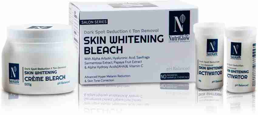 Nutriglow Advanced Organics Skin Whitening Cream Bleach kit 500gm