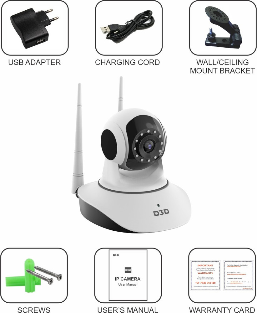 D3D Model D8810 1080P Ultra HD Wi Fi Smart Home 360 Security