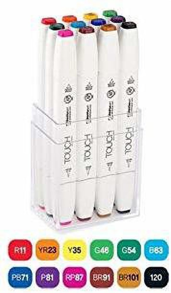 Shinhan Touch Twin Brush Markers (Set of 48 assorted Shades)