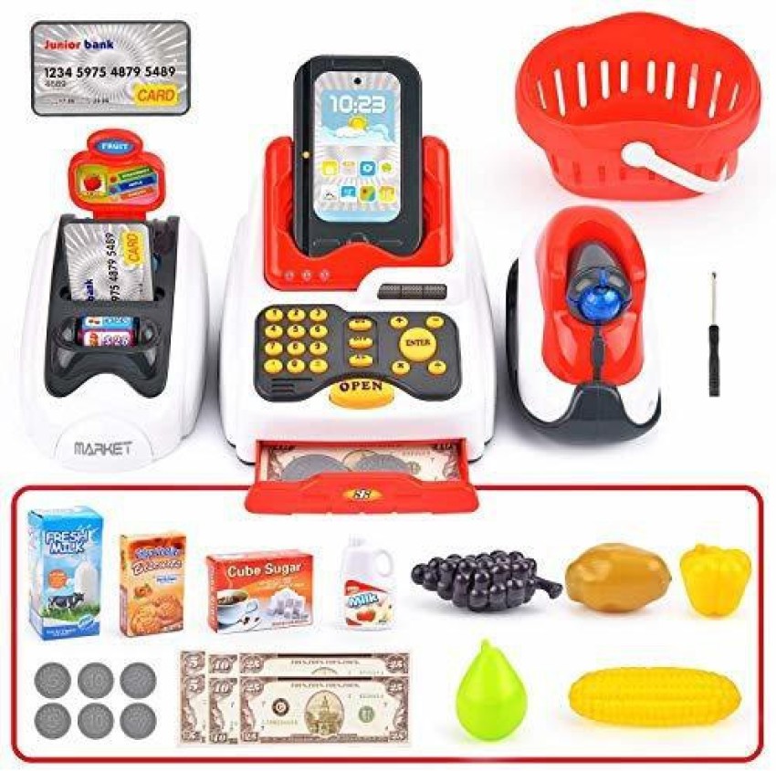 Kids With Checkout Scanner Card Reader