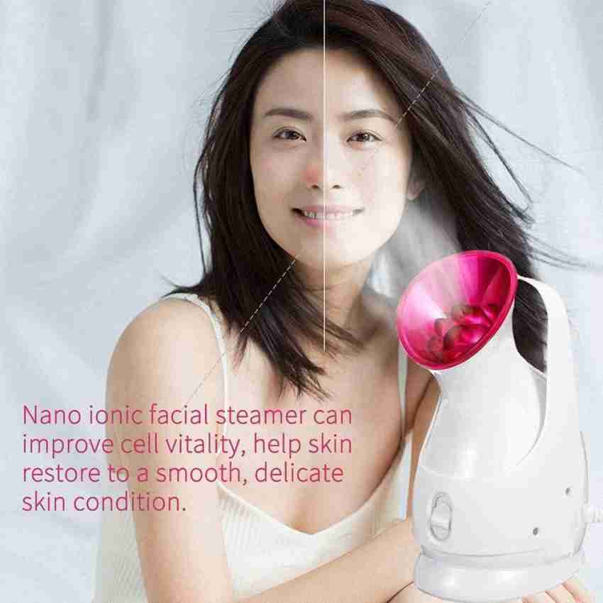 PHYOPUS Electric Nano Portable Ionic face Nose steam Breathing Inhaler  facial Water Steamer Parlour Machine for cough & cold relief Home Office  Room Air Purifier Humidifier & towel warmer heater Vaporizer (Pink