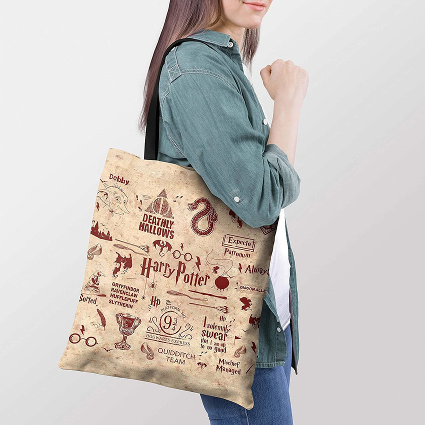 Flipkart Mc Sid Razz Harry Potter Infographic Red Design Tote Bag for Grocery Shopping Travel Shoulder Bags Shoulder Bag Shoulder Bag