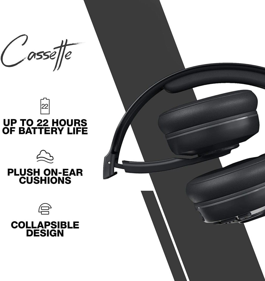 Skullcandy Cassette Wireless Headphones 22 Hr Battery Microphone works with iPhone Android Bluetooth Headset