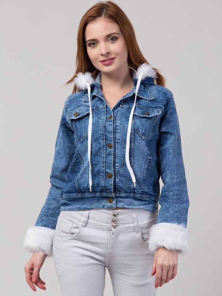 Womens denim fur deals jacket