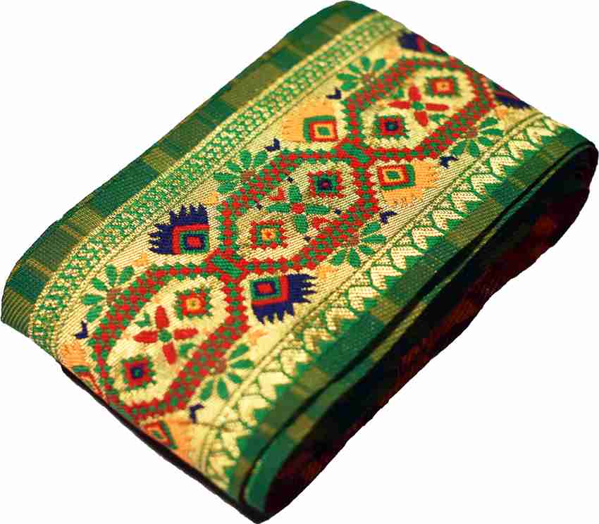 Sukushi Silk Mills Saree Lace Border Geometric Design Jacquard