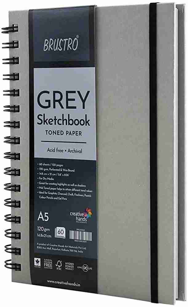 Brustro A5 Sketch Book 160 GSM  120 Pages + Artists' Graphite