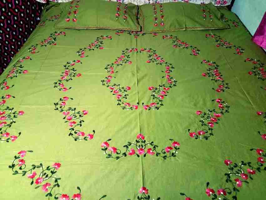 Gulkari 300 TC Cotton King Embroidered Flat Bedsheet Buy Gulkari
