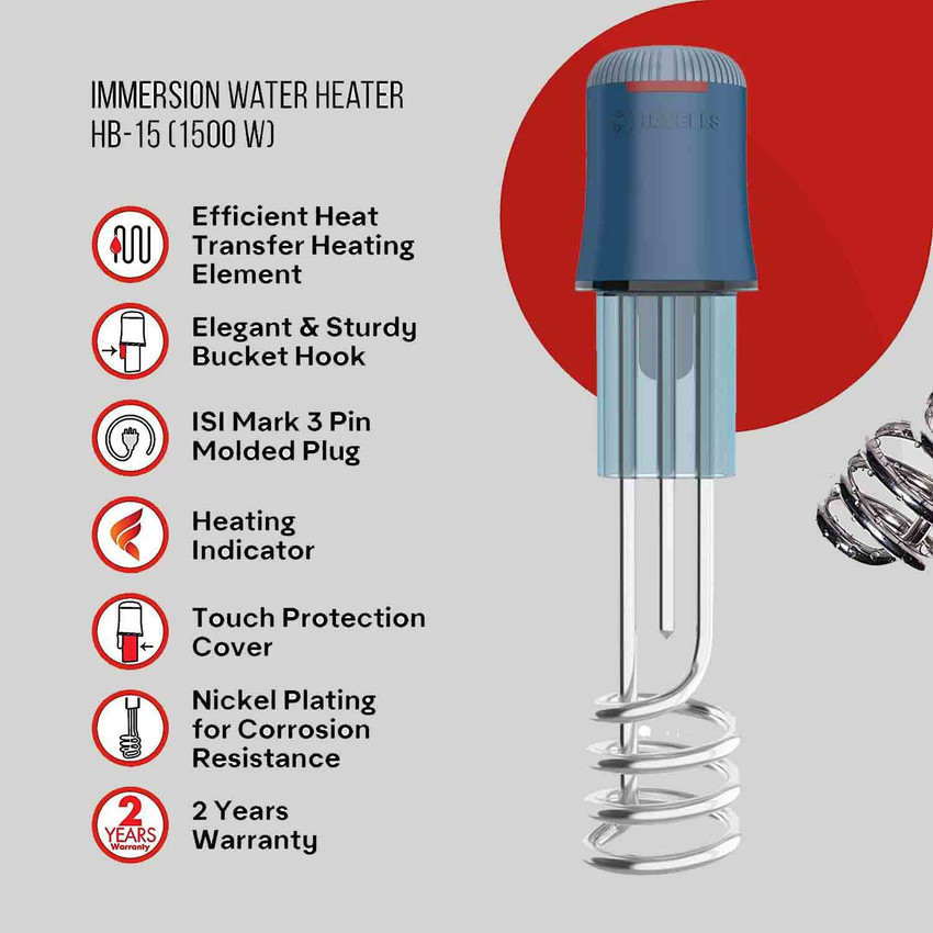HAVELLS 1500 Watt Automatic Cut-off, Temperature Setting, Waterproof u0026  Nickel plated 1500 W Immersion Heater Rod Price in India - Buy HAVELLS 1500  Watt Automatic Cut-off, Temperature Setting, Waterproof u0026 Nickel plated