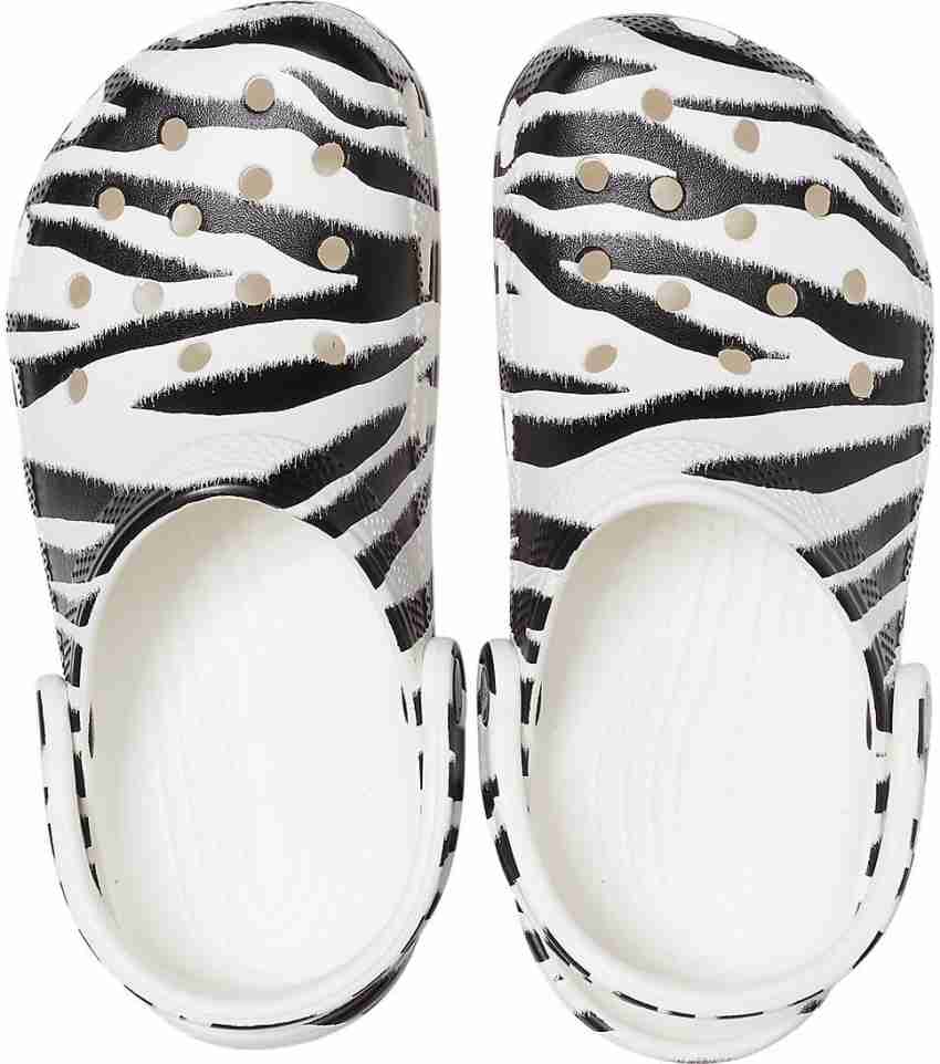 Zebra discount print crocs