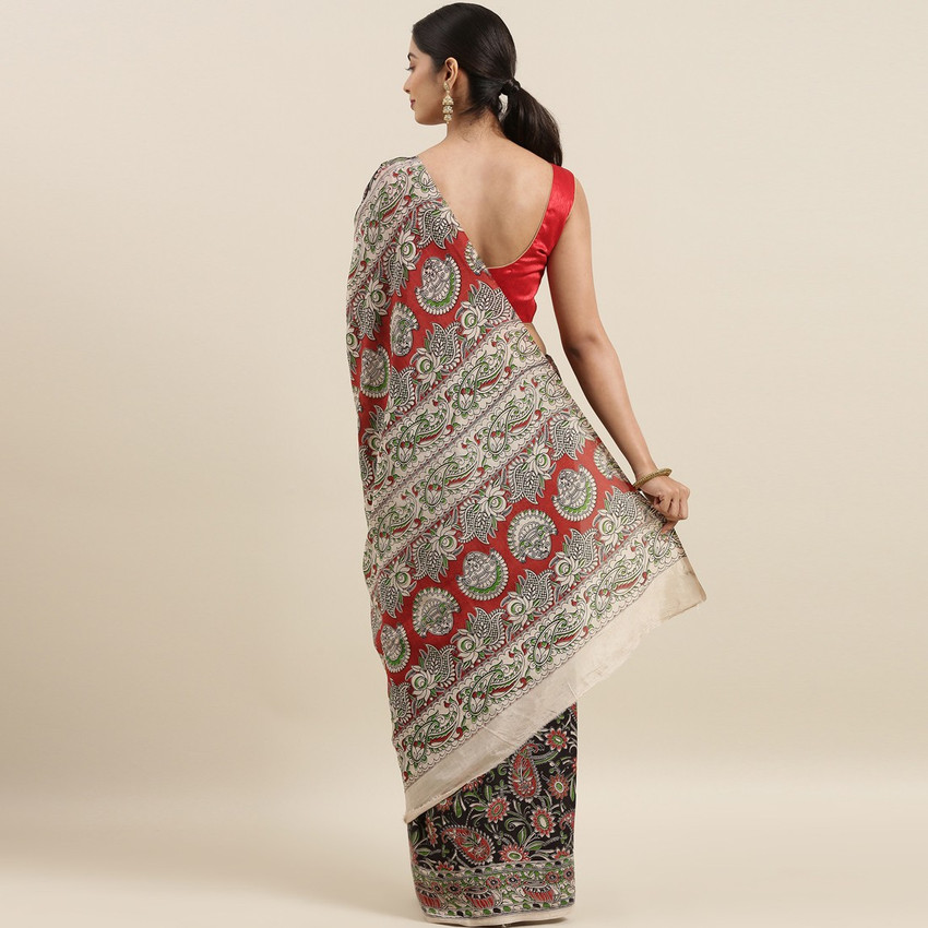 Flipkart kalamkari cotton best sale sarees