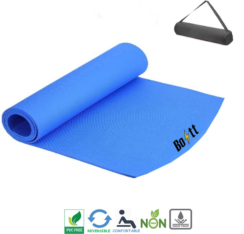 boltt Best affordable Yoga Mat For Workout Blue 8 MM mm Yoga Mat