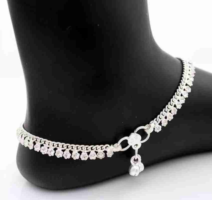 Stone anklets sale silver