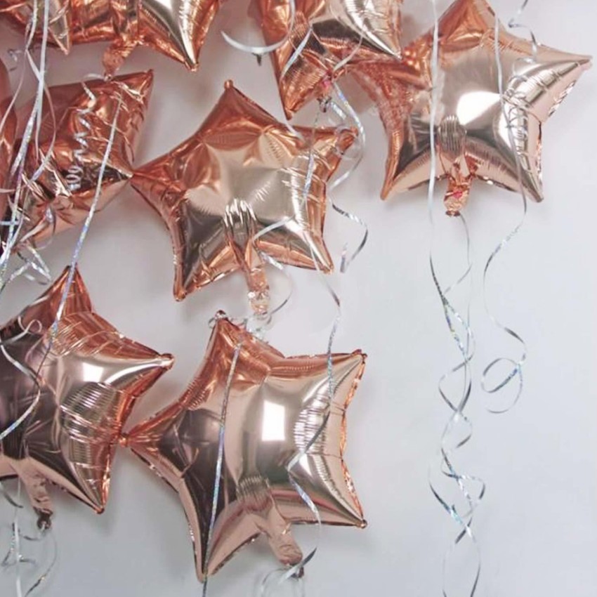 10pcs/pack 10-inch Red Aluminum Foil Star Shaped Balloons, Party Decoration