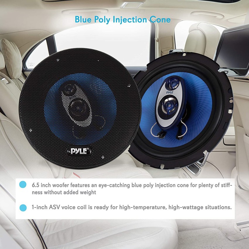 PYLE PL63BL PL63BL 6.5-Inch 360-Watt 3-Way Speakers (Pair) Coaxial