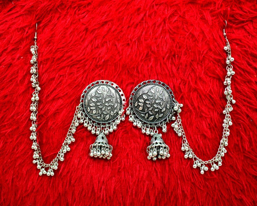 Silver Hair Chain Earrings Video  Indian jewelry Trendy silver jewelry  Indian jewellery design earrings