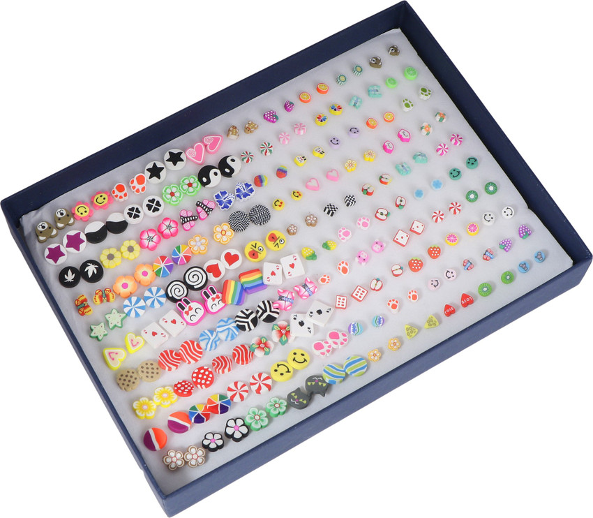 Flipkart Buy Chocozone Pack of 100 Set Artificial Jewellery for Girls Women Birthday Gifts For Girls Plastic Stud Earring Online at Best Prices in India