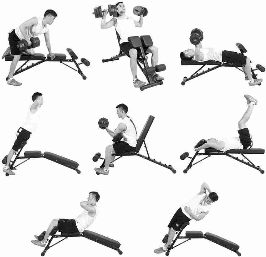 FITNESS WORLD 522 Multi Functional Weight Bench Workout Bench for