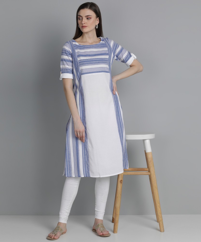 Aurelia Women Striped Straight Kurta - Buy Aurelia Women Striped Straight  Kurta Online at Best Prices in India