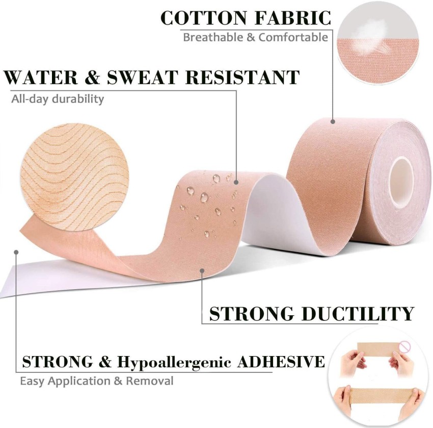 Breast Tape, Clear Breast Lift Tape for A-DD Cup Large Breast, Invisible  and Breathable Push