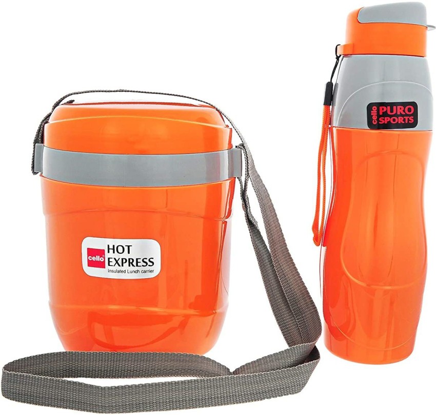 Cello Hot Express 3 Insulated Lunch Carrier (Orange)